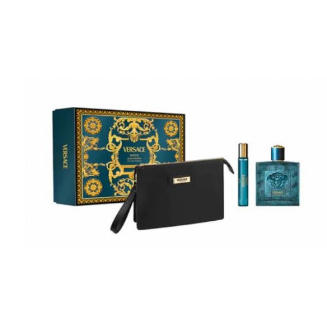 VERSACE Eros Pour Homme SET: EDP 100ml + EDP 10ml + pouch